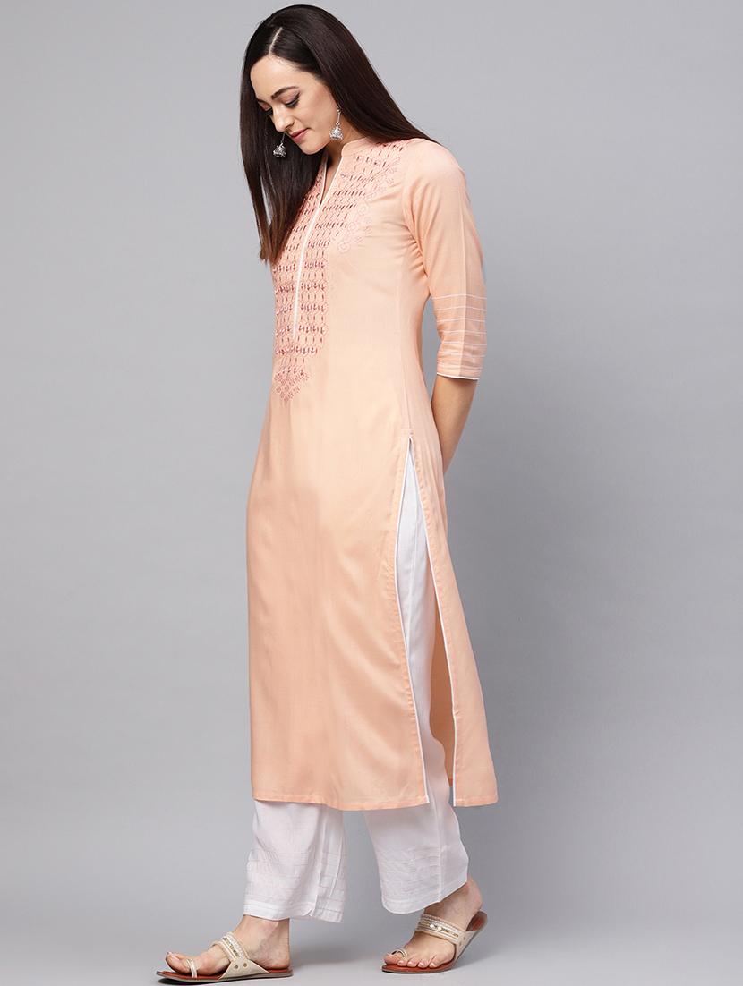 solid kurta palazzo set - 16417930 - Zoom Image - 2