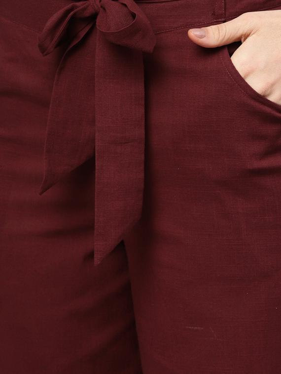 tie up waist solid trouser - 16417975 - Zoom Image - 5