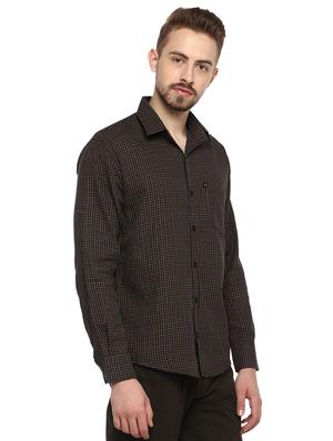black checkered casual shirt - 16418837 - Standard Image - 2