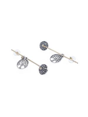 silver brass drop earring - 16419069 - Standard Image - 2