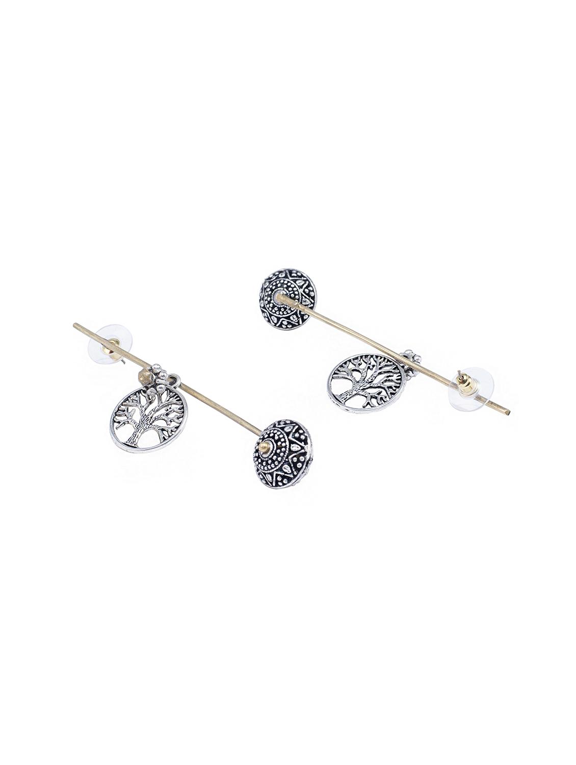 silver brass drop earring - 16419069 - Zoom Image - 2
