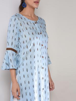 ikat printed straight kurta - 16419108 - Standard Image - 5