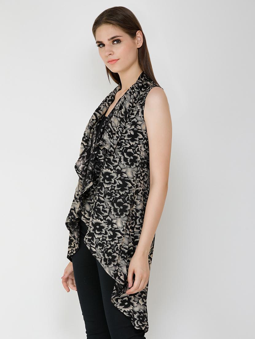 waterfall neck floral high low shrug - 16419423 - Zoom Image - 2