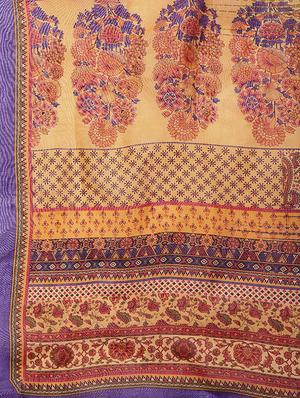 floral printed saree with blouse - 16420117 - Standard Image - 2