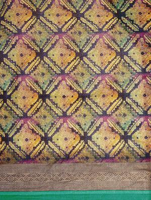 geometric printed saree with blouse - 16420118 - Standard Image - 2