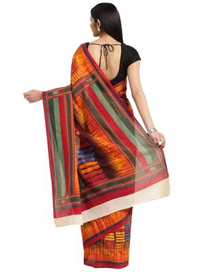 geometrical printed saree with blouse - 16420123 - Standard Image - 2
