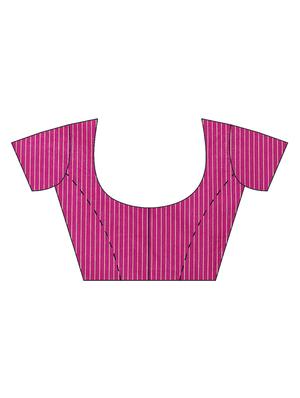 stripes printed saree with blouse - 16420126 - Standard Image - 2