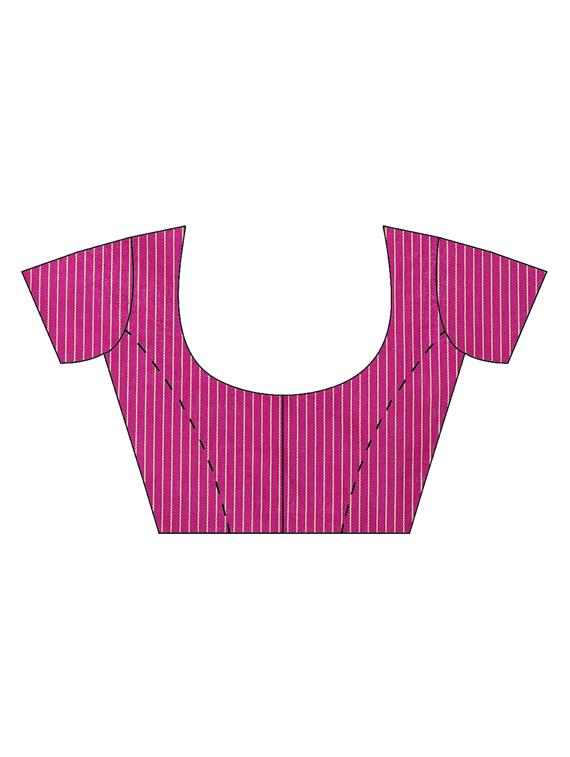 stripes printed saree with blouse - 16420126 - Zoom Image - 2