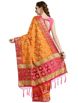 self-design woven saree with blouse - 16420248 - Standard Image - 2