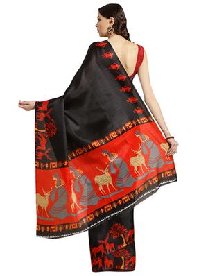 conversational printed saree with blouse - 16420256 - Standard Image - 2