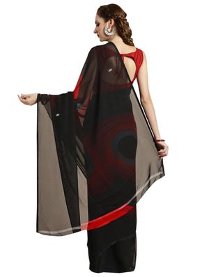 geometric printed saree with blouse - 16420258 - Standard Image - 2