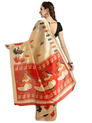 conversational printed saree with blouse - 16420259 - Standard Image - 2