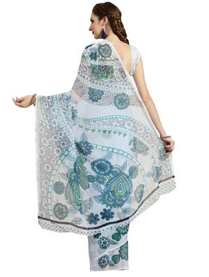 floral printed saree with blouse - 16420266 - Standard Image - 2