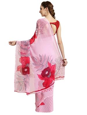 floral printed saree with blouse - 16420268 - Standard Image - 2