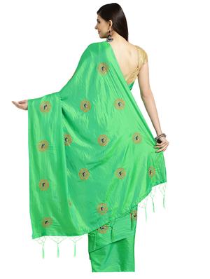 solid embroidered saree with blouse - 16420271 - Standard Image - 2