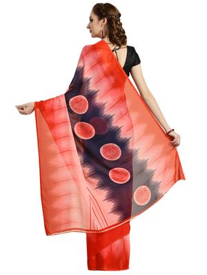 ikat printed saree with blouse - 16420282 - Standard Image - 2