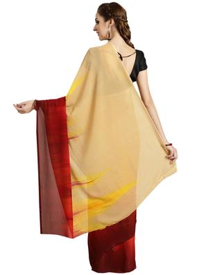 ikat printed saree with blouse - 16420284 - Standard Image - 2