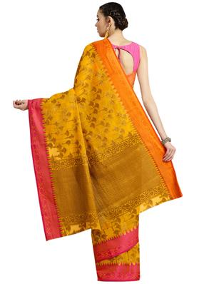 floral bordered saree with blouse - 16420288 - Standard Image - 2