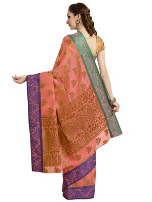 floral bordered saree with blouse - 16420289 - Standard Image - 2