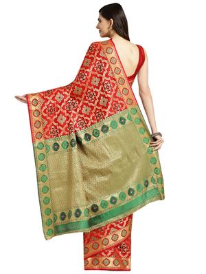 floral woven saree with blouse - 16420291 - Standard Image - 2