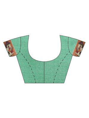 conversational printed saree with blouse - 16420320 - Standard Image - 2