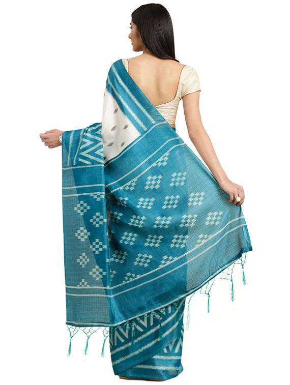 chevron printed saree with blouse - 16420324 - Zoom Image - 2
