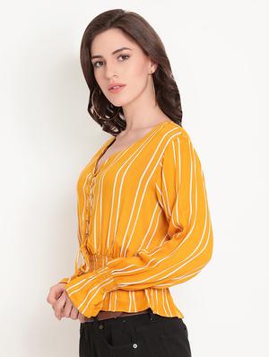 criss-cross tie up striped top - 16420369 - Standard Image - 2