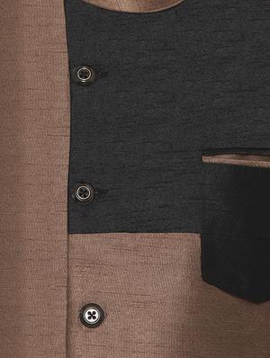 gold silk blend nehru jacket - 16421320 - Standard Image - 5