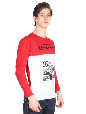 red cut & sew typographic front print t-shirt - 16421368 - Standard Image - 2