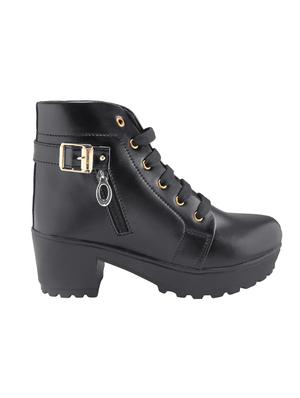 black ankle lace up boots - 16421937 - Standard Image - 2