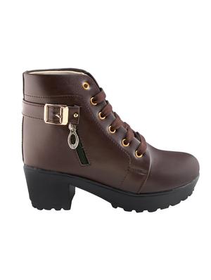 brown ankle lace up boots - 16421938 - Standard Image - 2
