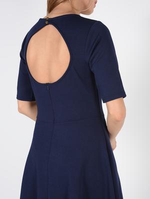 cut out back solid skater dress - 16422354 - Standard Image - 5