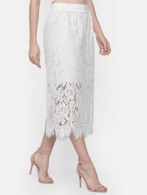 eyelash detail hem laced skirt - 16422489 - Standard Image - 2
