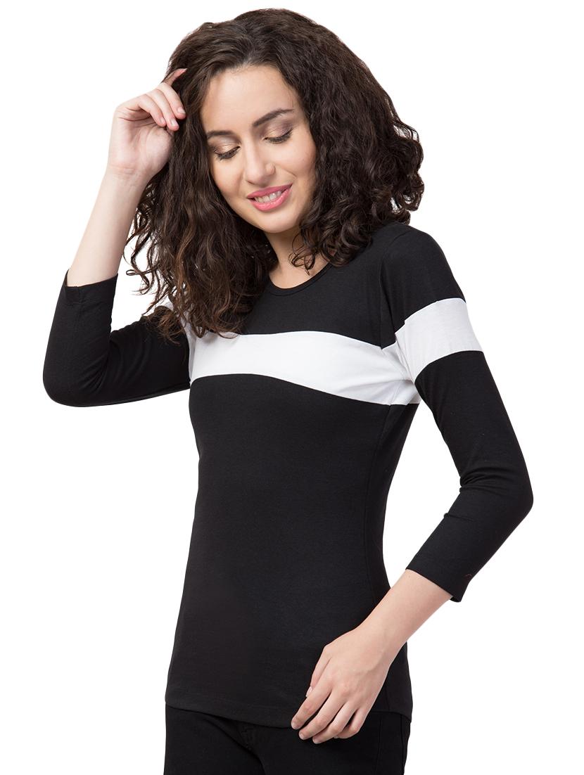round neck color block tee - 16422816 - Zoom Image - 2