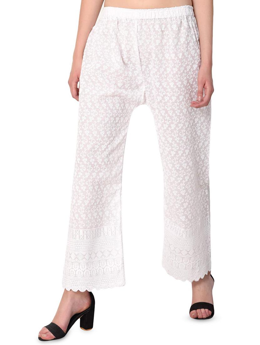 scallop hem embroidered palazzo - 16423114 - Zoom Image - 2