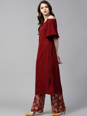 solid straight kurta - 16423138 - Standard Image - 2
