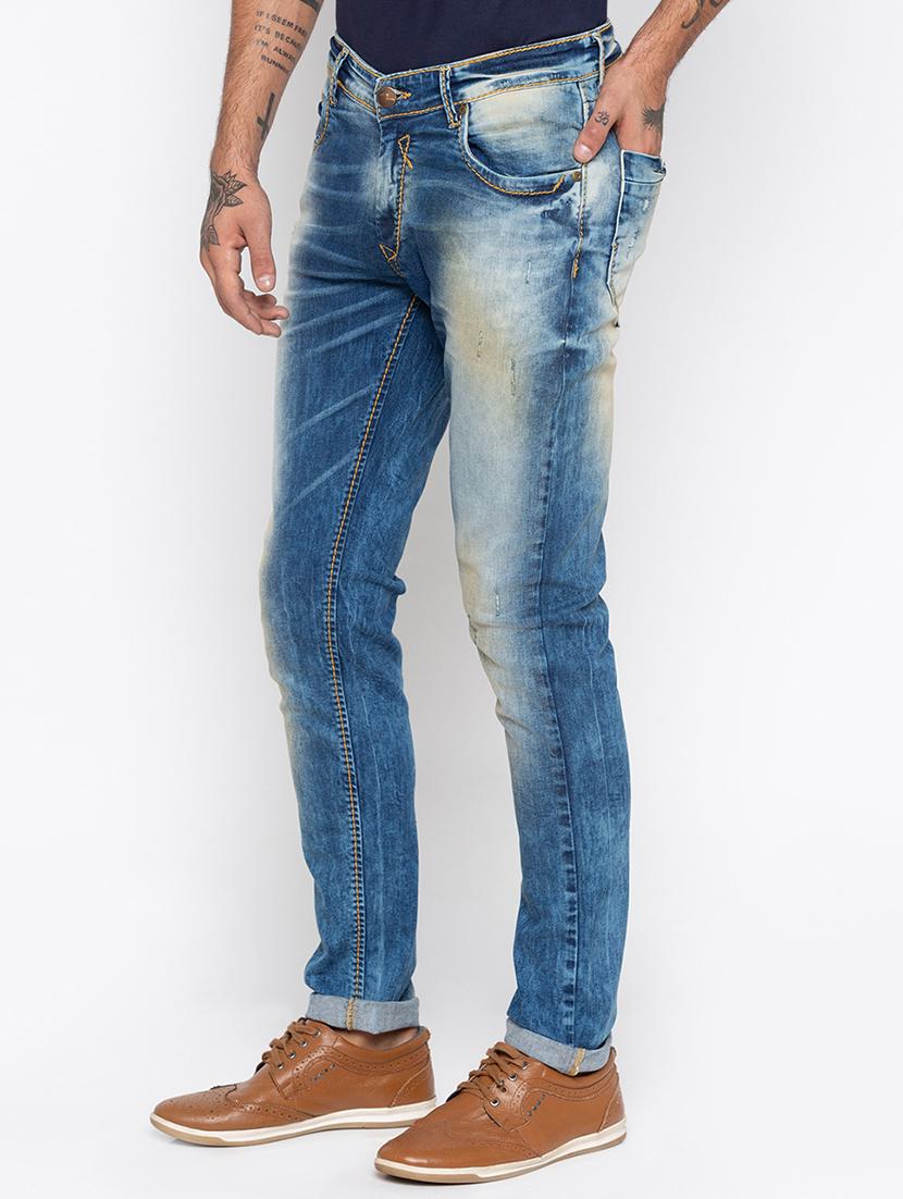 blue heavy washed ripped denim jeans - 16423929 - Zoom Image - 2