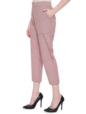high rise checkered trouser - 16423963 - Standard Image - 2