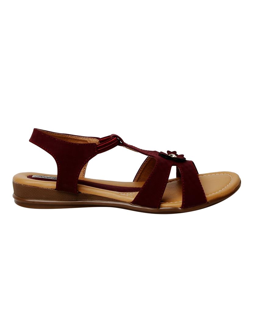 maroon back strap sandals - 16424141 - Zoom Image - 2