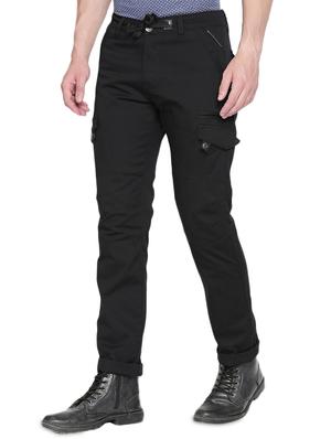 black cotton cargos casual trousers - 16425034 - Standard Image - 2
