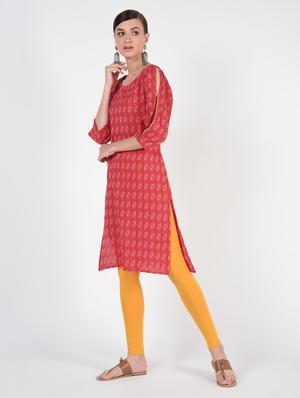 kaantha detail straight kurta - 16425361 - Standard Image - 2