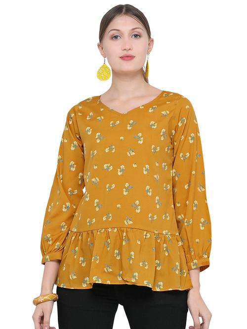 V-neck gathered floral top - 16425393 - Standard Image - 1