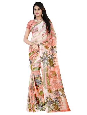 set of 2 multicolor printed saree combo with blouse - 16426048 - Standard Image - 2