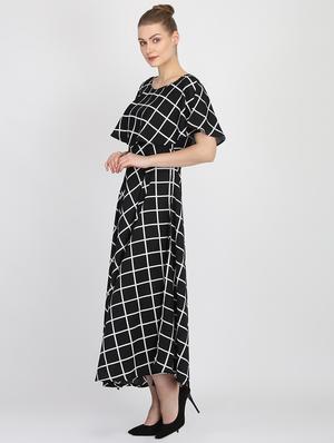 layered window grid maxi dress - 16427868 - Standard Image - 2