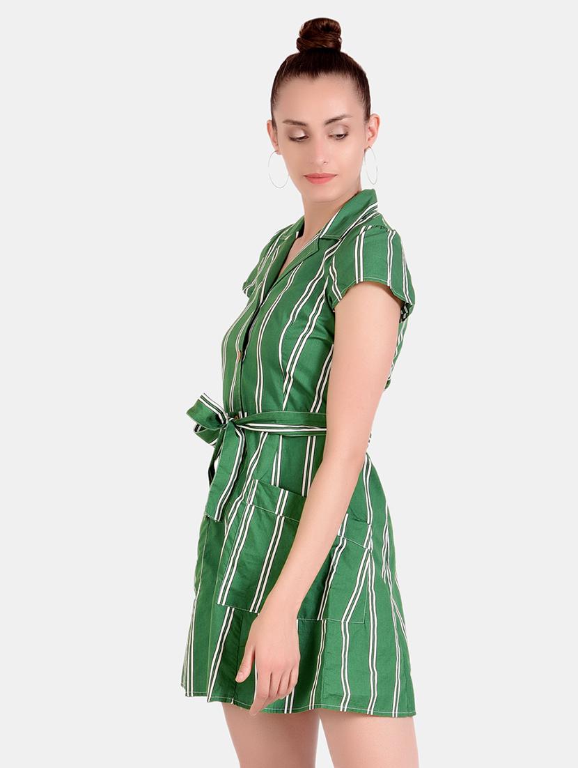 lapel neck striped shirt dress - 16428058 - Zoom Image - 2
