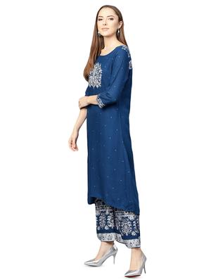 embroidered kurta palazzo set - 16428066 - Standard Image - 2