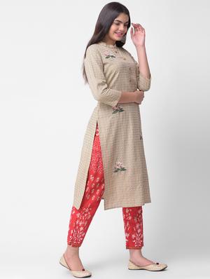 embroidered kurta pant set - 16428350 - Standard Image - 2