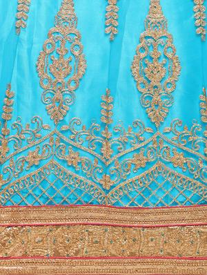embroidered contrast lehenga - 16428594 - Standard Image - 5