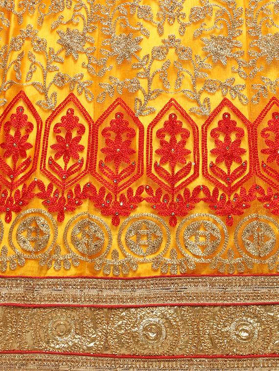 Embroidered contrast lehenga - 16428596 - Zoom Image - 5