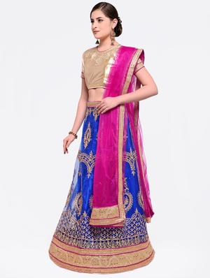 embroidered contrast lehenga - 16428597 - Standard Image - 2